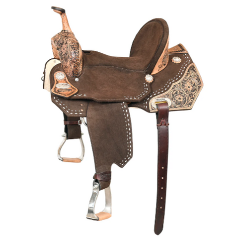 HILASON Western Horse Flex Tree Barrel Trail in American Leather Saddle Brown