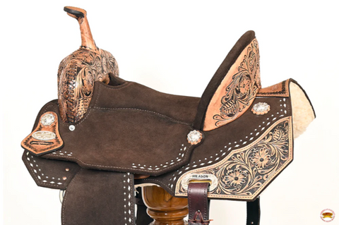 HILASON Western Horse Flex Tree Barrel Trail in American Leather Saddle Brown