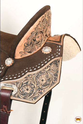 HILASON Western Horse Flex Tree Barrel Trail in American Leather Saddle Brown