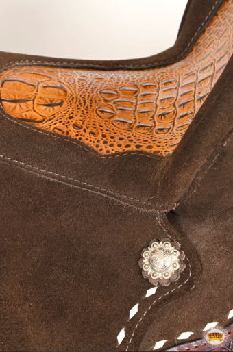 HILASON Flex Tree Western Horse Buckstitch Floral Trail Barrel American Leather Saddle Brown