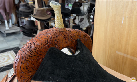 HILASON Western Horse Barrel Flex Tree Trail Genuine American Leather Saddle Mahogany