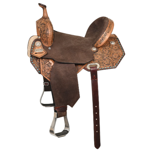 HILASON Flex Tree Western Horse Saddle American Leather Barrel Trail