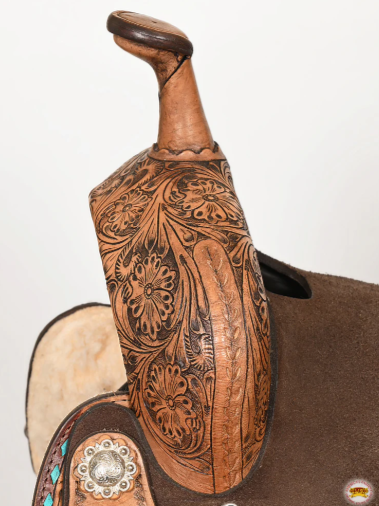 HILASON Flex Tree Western Horse Saddle American Leather Barrel Trail