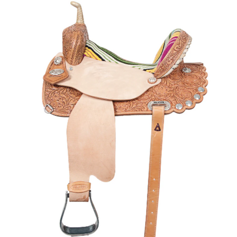 HILASON Flex Tree Western Horse Saddle American Leather Trail Barrel