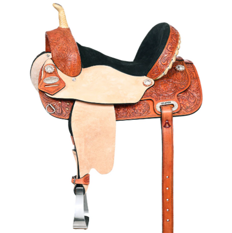 HILASON Flex Tree Western Horse Saddle American Leather Trail Barrel