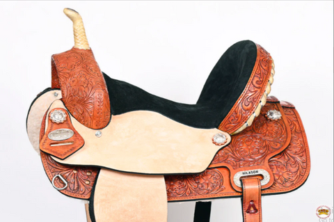 HILASON Flex Tree Western Horse Saddle American Leather Trail Barrel