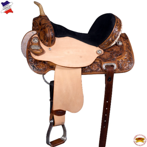 HILASON Western Horse Saddle American Leather Flex Trail Barrel