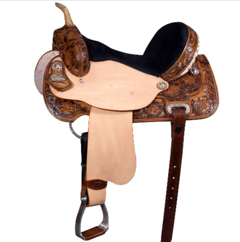 HILASON Western Horse Saddle American Leather Flex Trail Barrel