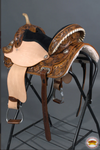 HILASON Western Horse Saddle American Leather Flex Trail Barrel