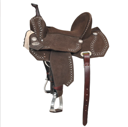 HILASON Flex Tree Western Horse Buckstitch Trail Barrel American Leather Saddle Brown