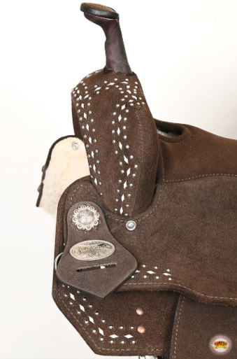 HILASON Flex Tree Western Horse Buckstitch Trail Barrel American Leather Saddle Brown