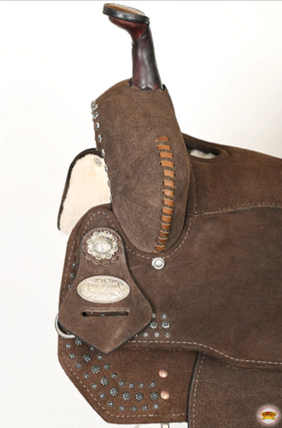 HILASON Flex Tree Western Horse Stud Trail Barrel American Leather Saddle Brown