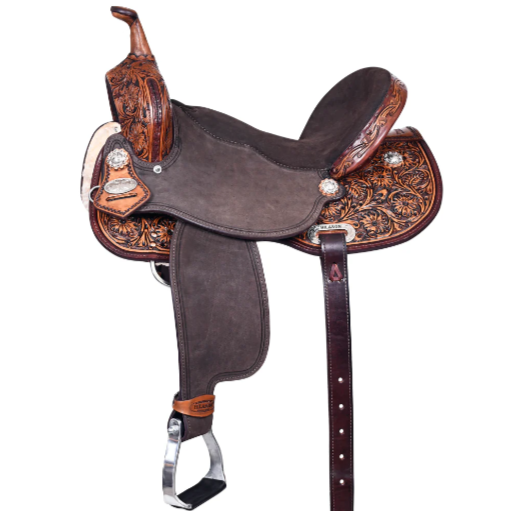 HILASON Western Horse Flex Tree Barrel Trail in American Leather Saddle Brown