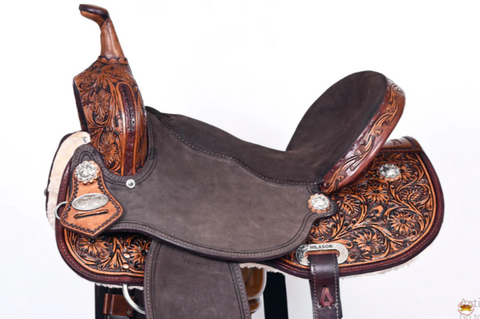 HILASON Western Horse Flex Tree Barrel Trail in American Leather Saddle Brown