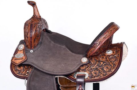 HILASON Western Horse Flex Tree Barrel Trail in American Leather Saddle Brown