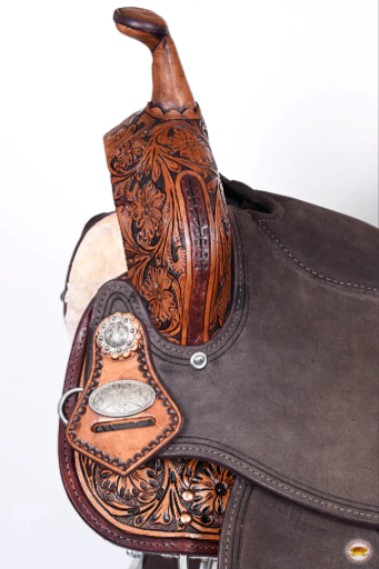 HILASON Western Horse Flex Tree Barrel Trail in American Leather Saddle Brown