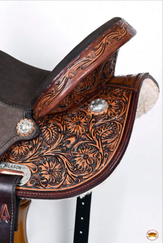 HILASON Western Horse Flex Tree Barrel Trail in American Leather Saddle Brown