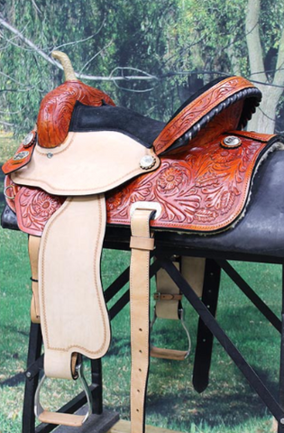 HILASON Flex Tree Western Horse Saddle American Leather Trail Barrel