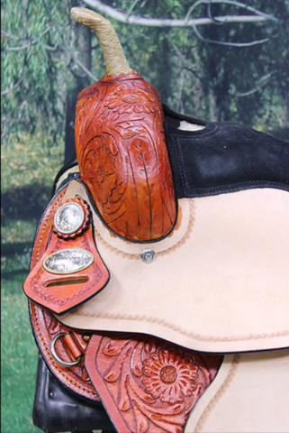 HILASON Flex Tree Western Horse Saddle American Leather Trail Barrel