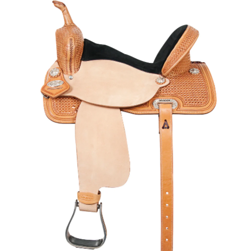 HILASON Flex Tree Western Horse Saddle in American Leather Barrel Trail