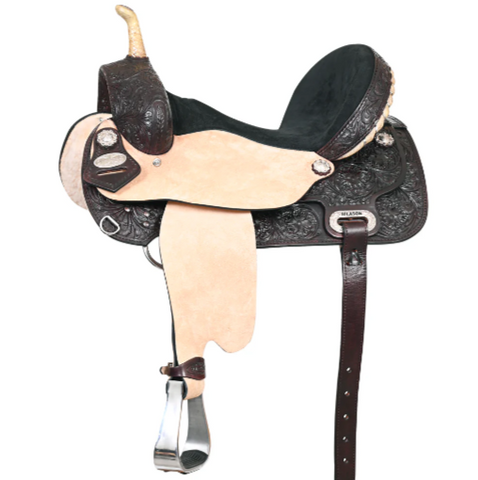 HILASON Flex Tree Western Horse Saddle American Leather Trail Barrel