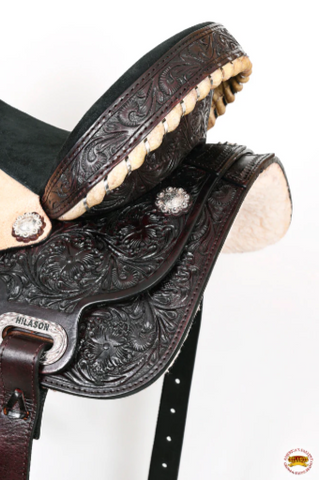 HILASON Flex Tree Western Horse Saddle American Leather Trail Barrel