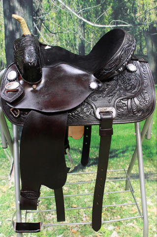 HILASON Flex Tree Western Horse Saddle American Leather Trail Barrel