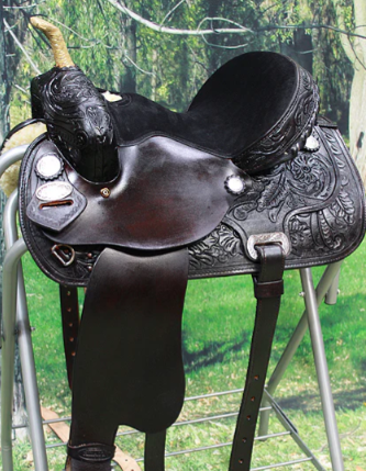 HILASON Flex Tree Western Horse Saddle American Leather Trail Barrel