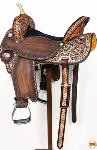 HILASON Western Horse Barrel Racing Saddle Trail American Leather