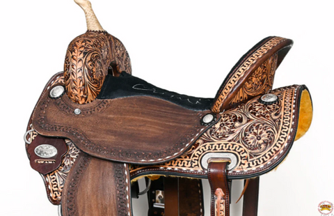 HILASON Western Horse Barrel Racing Saddle Trail American Leather