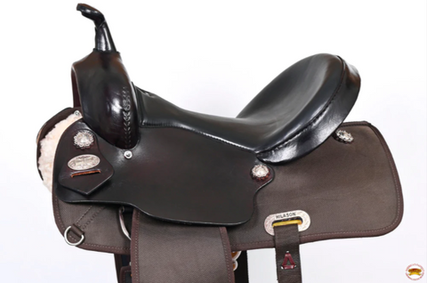 HILASON Western Horse Ranch Roping Saddle American Leather