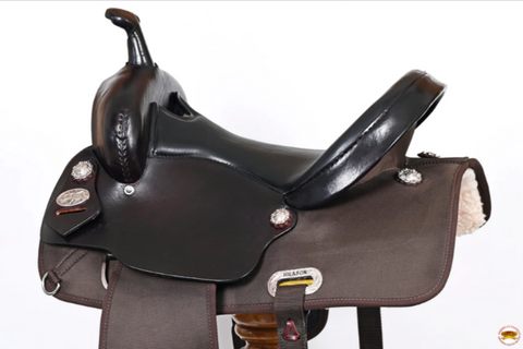 HILASON Western Horse Ranch Roping Saddle American Leather