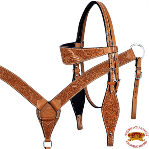 HILASON Western Horse Treeless Saddle American Leather Trail Barrel Tack