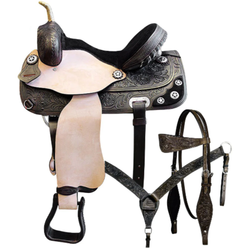 HILASON Western Horse Treeless Saddle American Leather Trail Barrel Tack