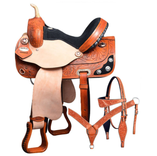 HILASON Western Horse Treeless Saddle American Leather Trail Barrel Tack