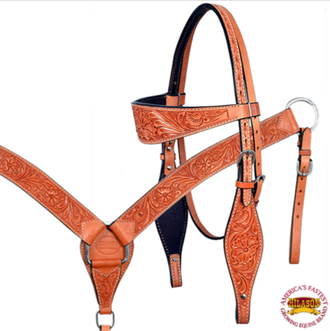 HILASON Western Horse Treeless Saddle American Leather Trail Barrel Tack