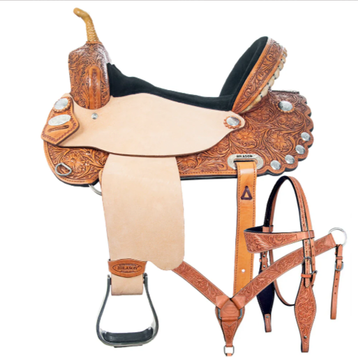 HILASON Western Horse Treeless Trail Barrel American Leather Saddle Tack