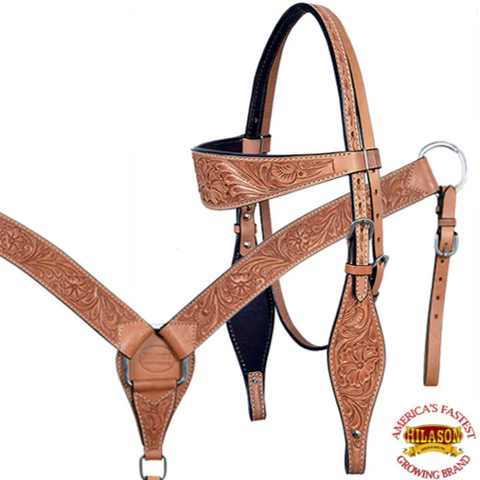 HILASON Western Horse Treeless Trail Barrel American Leather Saddle Tack