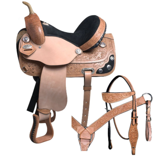 HILASON Western Horse Treeless Saddle American Leather Trail Barrel Tack