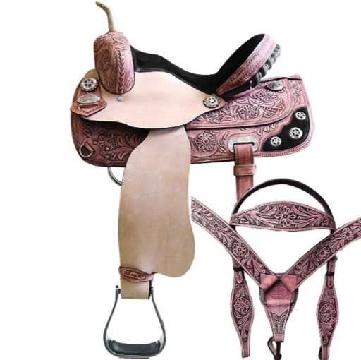 HILASON Western Horse Treeless Saddle American Leather Trail Barrel Tack