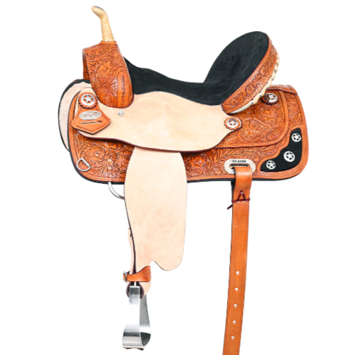 HILASON Western Horse Saddle American Leather Treeless Trail Barre