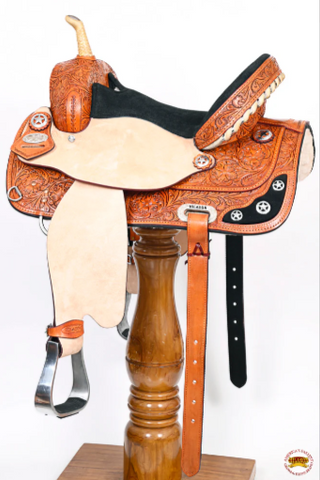 HILASON Western Horse Saddle American Leather Treeless Trail Barre