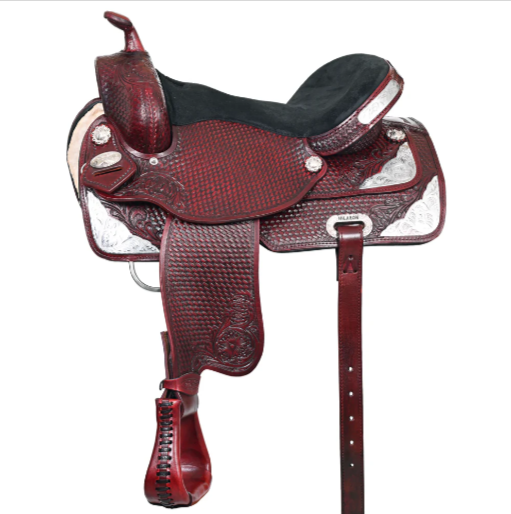 HILASON Western Horse Saddle American Leather Treeless Trail Barrel