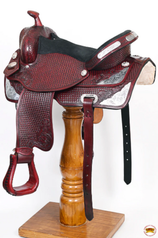 HILASON Western Horse Saddle American Leather Treeless Trail Barrel