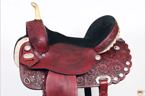 HILASON Western Horse Saddle American Leather Treeless Trail Barrel