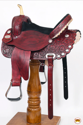 HILASON Western Horse Saddle American Leather Treeless Trail Barrel