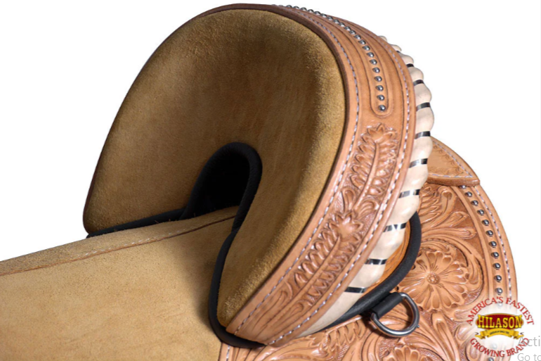 HILASON Western Classic Treeless Trail Barrel American Leather Saddle