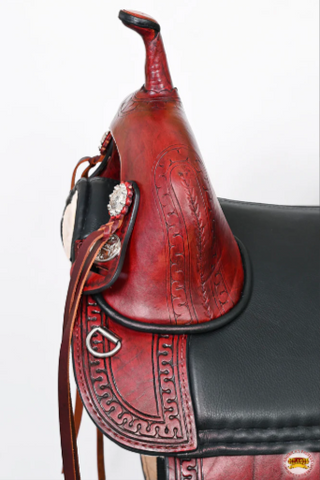 Western Horse Saddle Hilason Treeless Trail American Leather