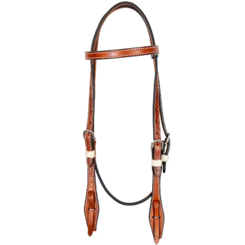 Hilason American Leather Horse Browband Headstall Working Tack Brown