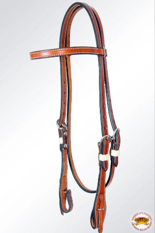 Hilason American Leather Horse Browband Headstall Working Tack Brown